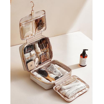 EACHY Toiletry Bag: Waterproof Makeup Organizer with Hook