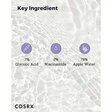 COSRX 7% Glycolic Acid Whitehead Removing Power Liquid, 3.38 fl.oz, AHA Exfoliant, Exfoliating Toner for Face & Body, Pore Minimizer, Korean Skin Care