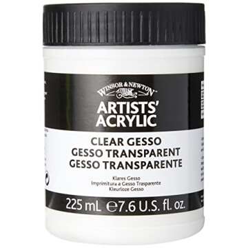 Winsor & Newton Professional Acrylic Medium, Clear Gesso, 225ml (7.6-oz)