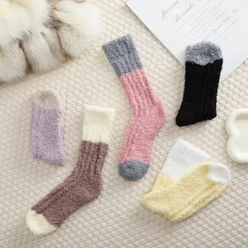 Loiyadn Fuzzy Socks for Women - Cozy and Warm Fluffy Socks