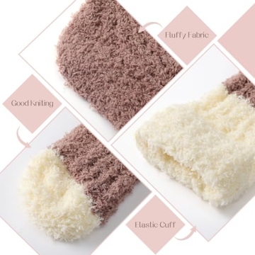 Loiyadn Fuzzy Socks for Women - Cozy and Warm Fluffy Socks