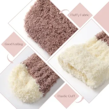 Loiyadn Fuzzy Socks for Women - Cozy and Warm Fluffy Socks