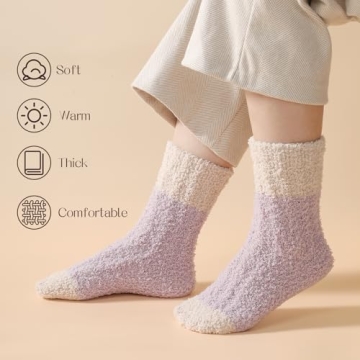 Loiyadn Fuzzy Socks for Women - Cozy and Warm Fluffy Socks
