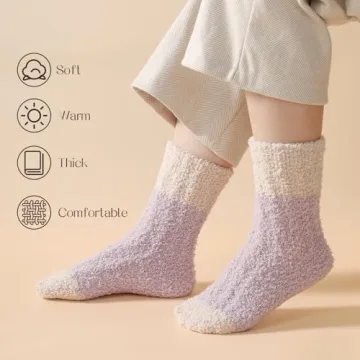 Loiyadn Fuzzy Socks for Women - Cozy and Warm Fluffy Socks
