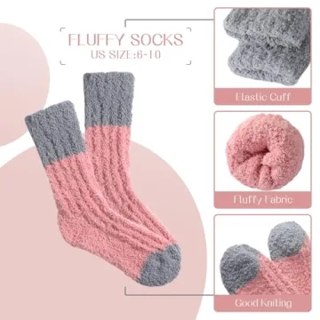 Loiyadn Fuzzy Socks for Women - Cozy and Warm Fluffy Socks
