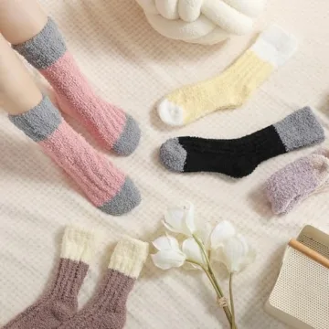 Loiyadn Fuzzy Socks for Women - Cozy and Warm Fluffy Socks