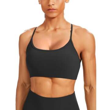 Unthewe Workout Sports Bra for Women Backless Padded Low Impact Bra Gym Yoga Crop Tank Top(U903-Blac...