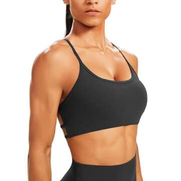 Unthewe Workout Sports Bra for Women Backless Padded Low Impact Bra Gym Yoga Crop Tank Top(U903-Black-L)