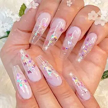 12 Colors Butterfly Glitter Nail Sequins Holographic 3D Nail Art Flakes Colorful Confetti Glitter Sticker,Nail Art Design Makeup DIY Decoration Kit,Nail Sequins for Face Body Eye Hair