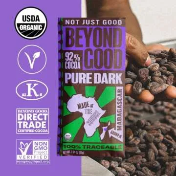 Beyond Good, Organic 92% Dark Chocolate Bar, 2.64 Ounce