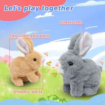 Hopearl Hopping Rabbit Interactive Plush Toy for Kids
