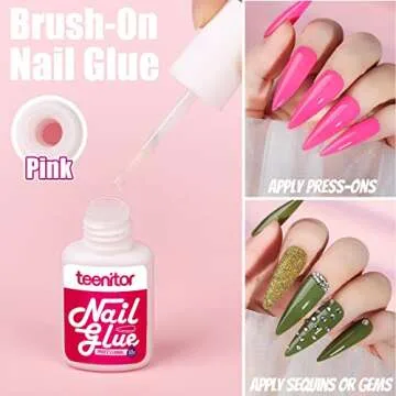 Clear Stiletto Nail Tips Full Cover, Teenitor 600pcs Long Nail Tips for Acrylic Nails, Long Acrylic Stiletto Fake Nail Tips with Glue, Clear Almond Stiletto False Nail Tips, Acrylic Nail Clipper, Nail Glue, Nail File Buffer