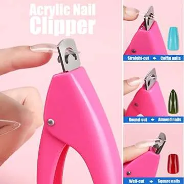 Clear Stiletto Nail Tips Full Cover, Teenitor 600pcs Long Nail Tips for Acrylic Nails, Long Acrylic Stiletto Fake Nail Tips with Glue, Clear Almond Stiletto False Nail Tips, Acrylic Nail Clipper, Nail Glue, Nail File Buffer