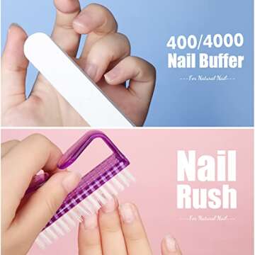 Clear Stiletto Nail Tips Full Cover, Teenitor 600pcs Long Nail Tips for Acrylic Nails, Long Acrylic Stiletto Fake Nail Tips with Glue, Clear Almond Stiletto False Nail Tips, Acrylic Nail Clipper, Nail Glue, Nail File Buffer