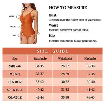 Plunge V-Neck Sexy Bathing Suit - One Piece Swimwear Plus Size Hollow Out Monokini Vintage High Waisted Swimsuits Orange