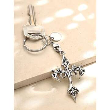 Gothic Punk Cross Keychain for Unique Style and Faith