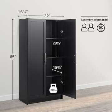 Prepac Elite Storage Cabinet with Adjustable Shelves