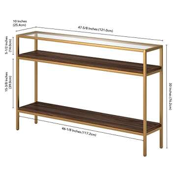 Henn&Hart Console Table Gold/Walnut for Stylish Decor