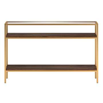 Henn&Hart Console Table Gold/Walnut for Stylish Decor