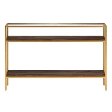 Henn&Hart Console Table Gold/Walnut for Stylish Decor