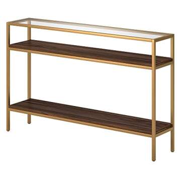 Henn&Hart Console Table Gold/Walnut for Stylish Decor