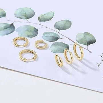 micuco Small Hypoallergenic Gold Hoop Earrings for All