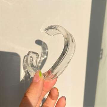 Pingyongchang Acrylic Colorful Resin Geometric Simple Open Bracelet Transparent Wide Cuff Bangle -(2...