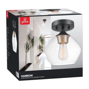 Globe Electric Harrow Semi-Flush Mount Ceiling Light - Modern Design