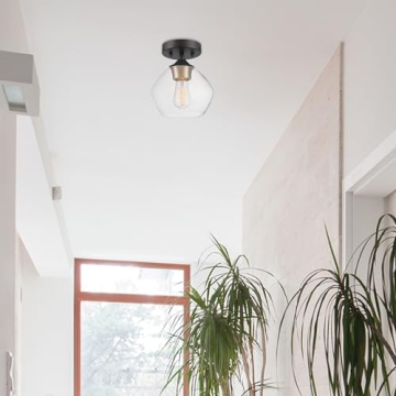 Globe Electric Harrow Semi-Flush Mount Ceiling Light - Modern Design