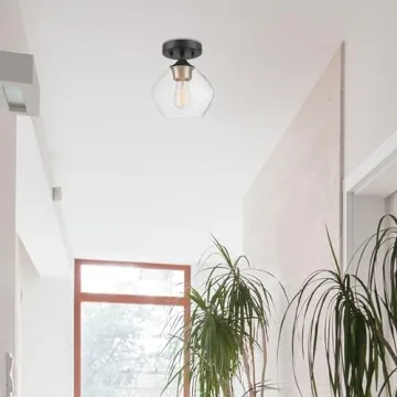 Globe Electric Harrow Semi-Flush Mount Ceiling Light - Modern Design