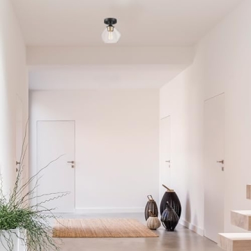 Globe Electric Harrow Semi-Flush Mount Ceiling Light - Modern Design