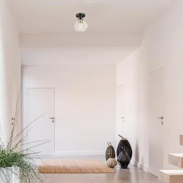 Globe Electric Harrow Semi-Flush Mount Ceiling Light - Modern Design