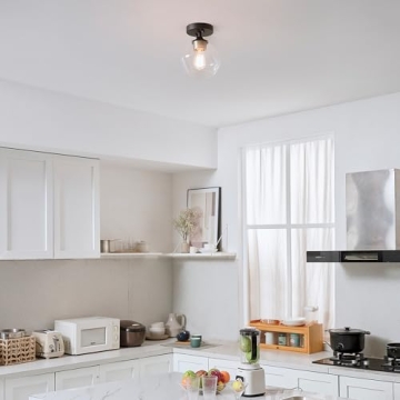 Globe Electric Harrow Semi-Flush Mount Ceiling Light - Modern Design