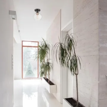 Globe Electric Harrow Semi-Flush Mount Ceiling Light - Modern Design