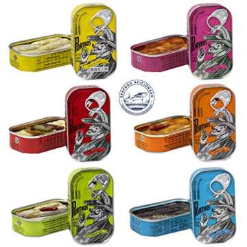 Porthos Sardines | Seafood Aficionado Choice Selection | 6 Pack | Portuguese Sardines Variety Pack |...