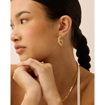 PAVOI 14K Gold Twisted Puffed Rope Hoop Earrings