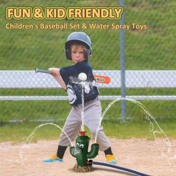 2 in 1 Outdoor Water Sprinklers with 4 T Ball Set for Toddlers Kids,Summer Outside Play Equipment La...