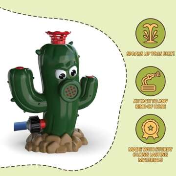 2 in 1 Outdoor Water Sprinklers with 4 T Ball Set for Toddlers Kids,Summer Outside Play Equipment Lawn Yard Tee Ball Game for Boys Girls,Hose Connector Included