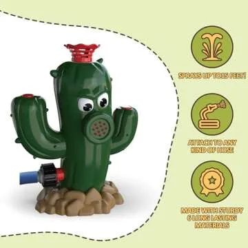 2 in 1 Outdoor Water Sprinklers with 4 T Ball Set for Toddlers Kids,Summer Outside Play Equipment Lawn Yard Tee Ball Game for Boys Girls,Hose Connector Included