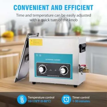 6L Ultrasonic Cleaner with Knob Control & Stainless Steel Basket for Efficient Cleaning