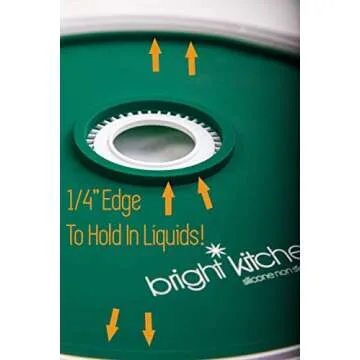 4 Fruit Leather Silicone Dehydrator Sheets with EDGES - NON-Toxic Compatible With Presto Round Dehydrators Lip Mold Hold Batter Liquid Fruit Roll Up Circle ReUsable Flexible No Stick