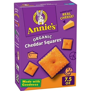 Annie's Organic Cheddar Squares Baked Cracker Snacks 7.5 oz