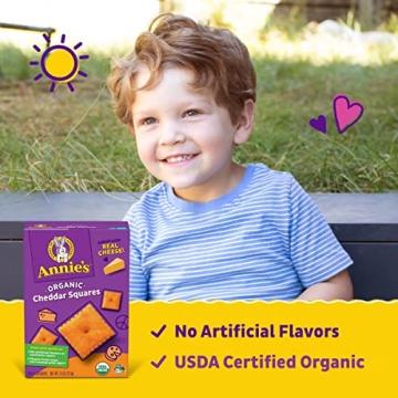 Annie's Organic Cheddar Squares Baked Cracker Snacks 7.5 oz
