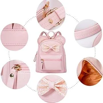 Adorable Toddler Sequin Bow Mouse Ears Backpack