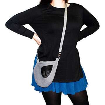 Exotic Nutrition Teardrop Carry Pouch (Grey) - Small Animal Fleece Bonding Pouch - for Sugar Gliders...