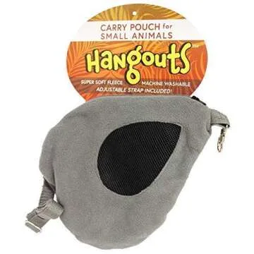 Exotic Nutrition Teardrop Carry Pouch (Grey) - Small Animal Fleece Bonding Pouch - for Sugar Gliders, Hamsters, Gerbils, Mice, Degus & Other Small Pets
