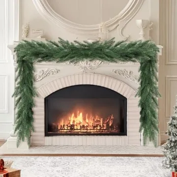 6 FT Real Touch Norfolk Pine Garland Winter Xmas Decoration, Green Artificial Christmas Garlands for...