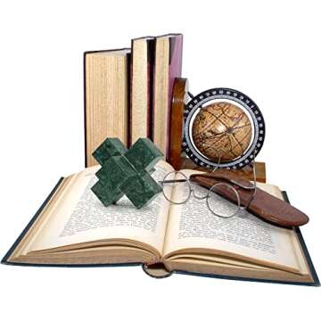 DreamsEden Geometric Sculpture, Small Green Marble Decorative Ornaments Modern Home Decor Accent Paperweight