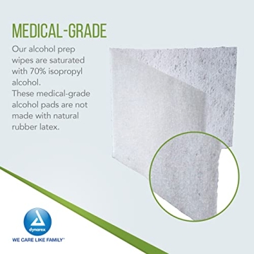 Dynarex 1113 Alcohol Prep Pads - Sterile Wipes, 200 Count