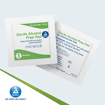 Dynarex 1113 Alcohol Prep Pads - Sterile Wipes, 200 Count